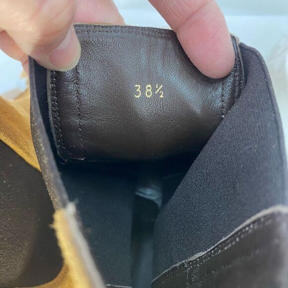 New FRAME Le Canon Platform Women’s Chelsea Boot in Chamois SZ 38.5 ($598) - Picture 9 of 12